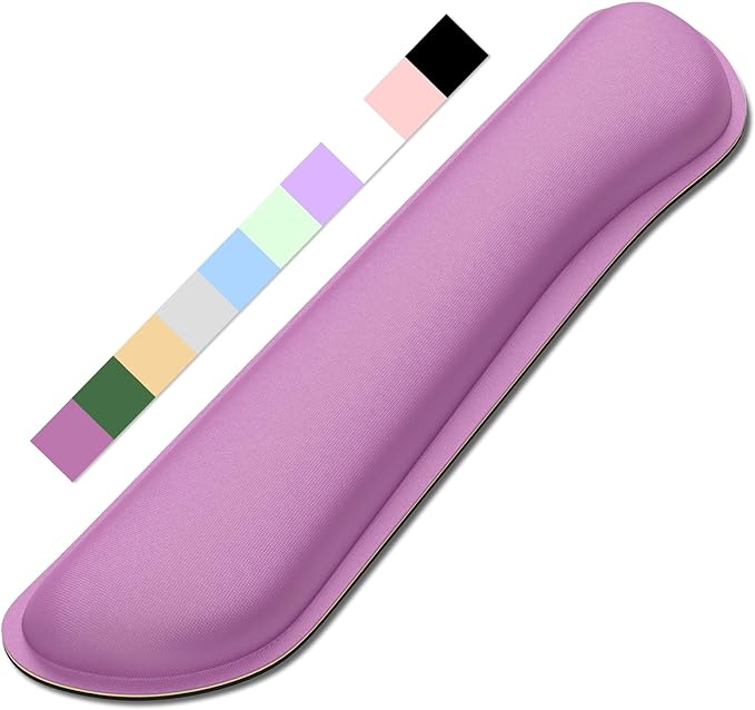 Dapesuom Enlarge Keyboard Wrist Rest, Memory Foam Keyboard Wrist Cushion for Computer Desk Mats Support, Pain Relief Ergonomic Mouse Pad Rests with Non-Slip Base for Gaming, Laptop, Radiant Orchid