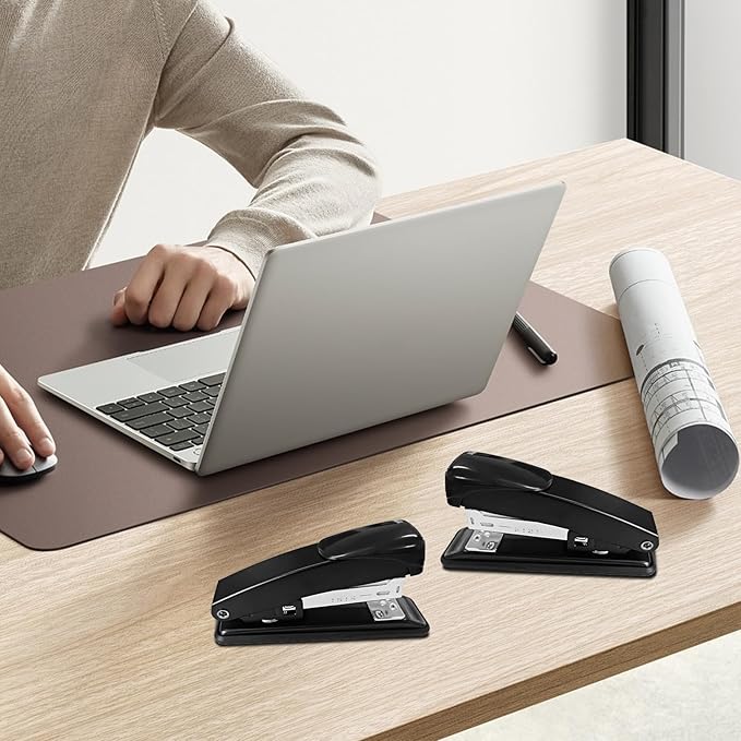 9 Pcs Desktop Stapler Bulk, Metal Desktop Staplers with 6000 Staples, Heavy Duty Office Stapler 25 Sheet Capacity Office Staple for School Office (Black)