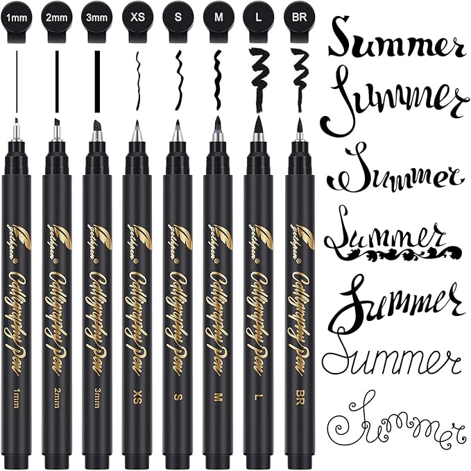 Calligraphy Pen,Calligraphy Pens for Writing, Brush Pens Calligraphy Set for Beginners, Calligraphy markers, Black Archival Ink Pens,Hand Lettering Pen for Art Drawing, Sketching,Scrapbooking