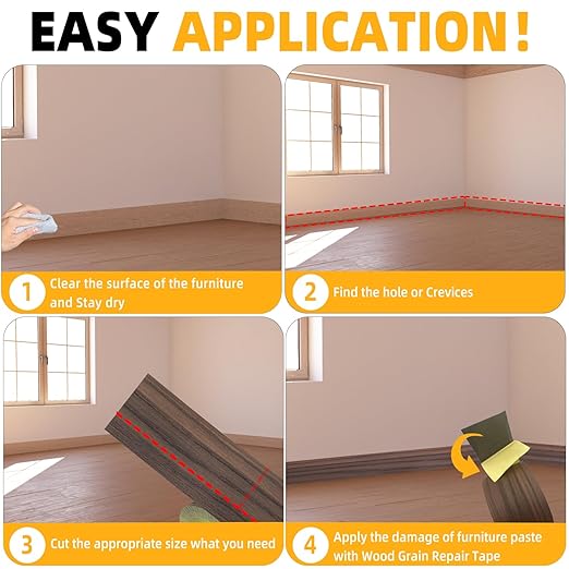 GSCIT Club Wood Grain Repair Tape, 2.3 inch X 100ft Self Adhesive Walnut Grain Repair Patch for Tables, Chairs, Baseboards, Doors, Windows, Floors, Handicraft DIY.