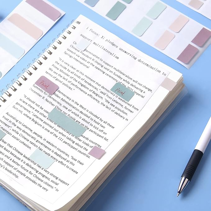 420 Pcs Sticky Index Tabs, 0.47/0.98/1.77 Inch Colored Book Sticky Tabs, Writable and Repositionable File Tabs Flags for Books, Binders and File Folders (Morandi) Index Tabs