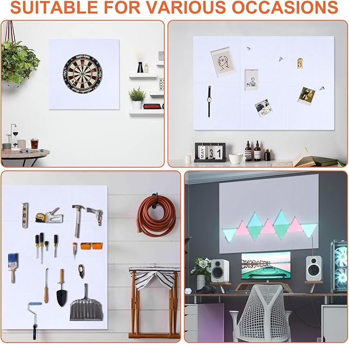 Cork Boards for Walls 48" x 36" Felt Board Alternative, 12 Pack Felt Wall Tiles Bulletin Board, Large Cork Board for Office Pin Board Tack Board Cork Boards