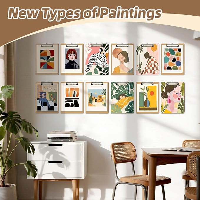 HappyHapi 28 Pack Clipboard 8.5 x 11 Letter Size Clip Boards Bulk, A4 Wooden Hardboard Office Clipboards Pack for Classroom, Work-Meetings, Brown