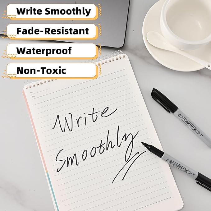 Permanent markers, 40 packs permanent markers bulk, quick drying in one second, smooth, not easy to erase, durable, can be marked on glass, tiles and cloth, office supplies,Gray shell