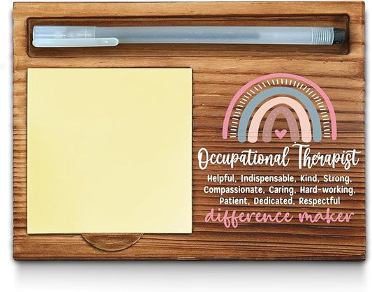 Occupational Therapist Sticky Note Holder, Occupational Therapist Office Decor Gifts, Occupational Therapist Thank You Appreciation Gifts for Women Self-Stick Note Pad Holders WPP6