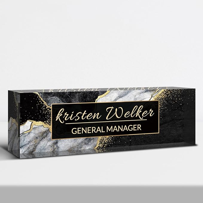 Desk Name Plate Personalized, Custom Name Plate for Desk, Acrylic Desktop Accessories, Office Gift & Decor for Women Men, Teacher Nurse Boss Employee Appreciation Gifts