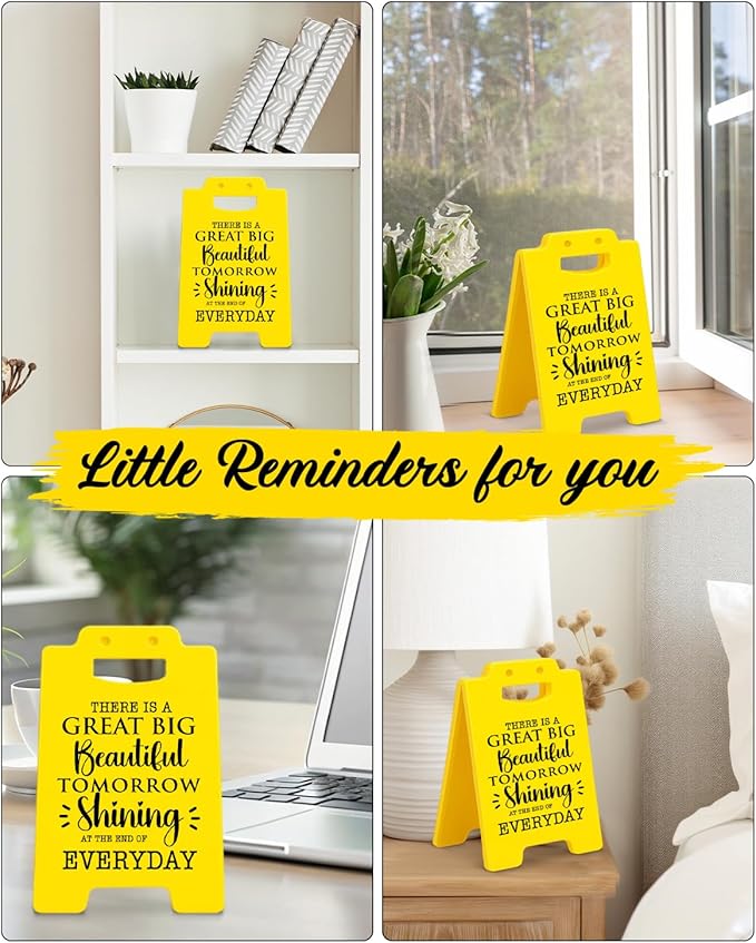 Inspirational Little Signs - There is A Great Big Beautiful Tomorrow Disney Home Office Classroom Decor, Positive Disney Gifts for Women Men