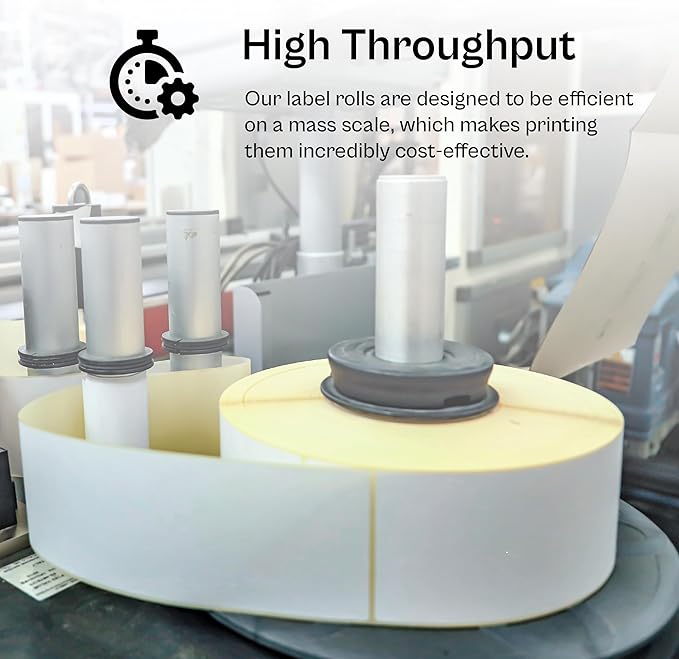 PSBM Thermal Transfer Labels, 4x2 Inch, 4 Rolls, 2875 Labels/Roll, 3 Inch Core, Perforated, Must Have Thermal Ribbon (Not Included)