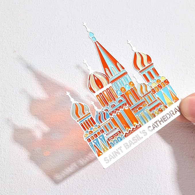 Metal Bookmarks with Transparent Design - Saint Basil's Cathedral Book Mark for Readers, Aesthetic Book Markers for Kids, Teens, Teachers, Students, Gifts for Book Lovers, Writers, Reading Women & Men