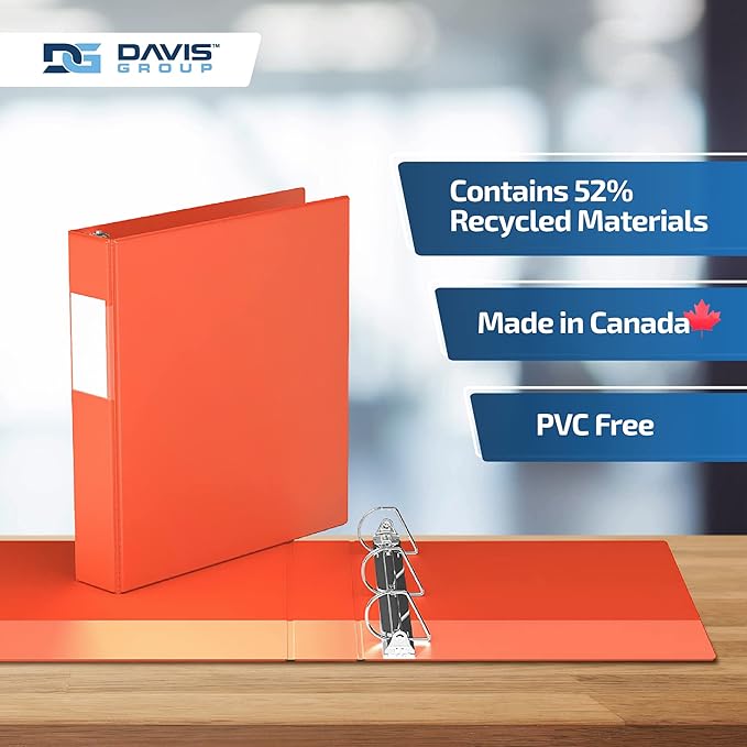 Premium Economy 6-Pack 3-Ring Binders for School or Office, D-Ring Binders, 1.5 Inch, Orange