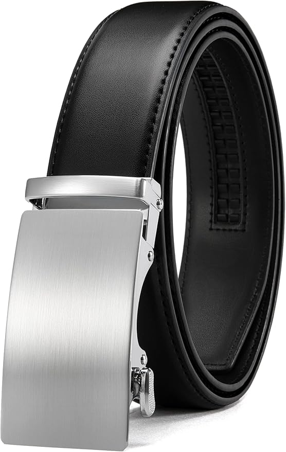 CHAOREN Mens Belt - Mens Ratchet Belt Leather 1 3/8" for Dress Pant - Micro Adjustable Belt Fit Everywhere
