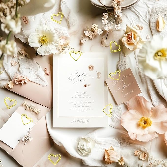 150 Pcs Small Yellow Paper Clips Cute Paperclips Decorative Clip Basic Office Supplies for Photo Wedding Invitations