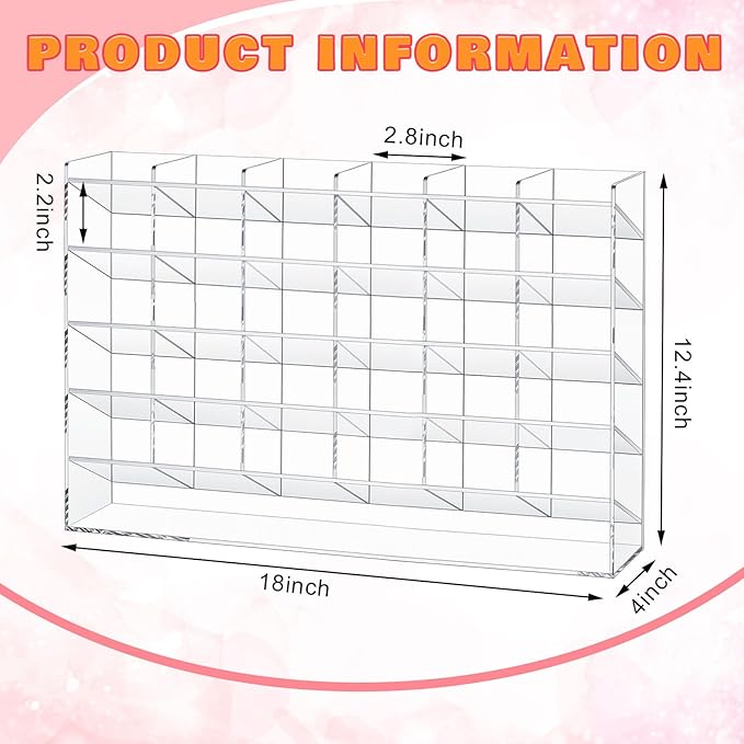 Acrylic Pen Organizer Storage for 200 Markers Vertical Marker Organizer Acrylic Pen Display Holder for Office Desk Desktop Stationery Pencil Storage, Clear, 18 x 4 x 12.4 Inch