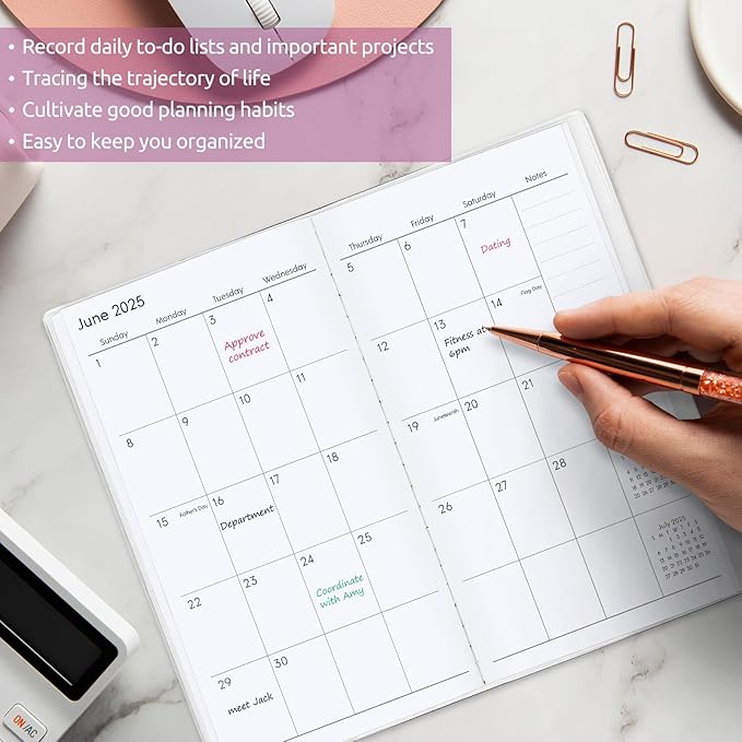 Pocket Calendar 2025-2027, Floral 2025-2027 Monthly Planner - 3.7" x 6.7" - Runs from September 2025 Until December 2027, 2026 Pocket Calendar with PVC Cover for Organizing & Planning