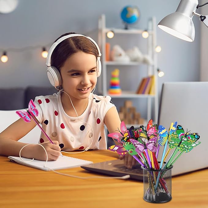 36 PCS Butterfly Pens, Cute for Women Teacher, 0.5mm Black Ink Pens for Girls Party Favors, School Office Home Writing Supplies, Bedroom Decor,Wedding, Birthday.