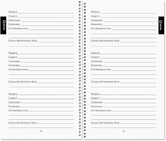 Current Mary Engelbreit Password & PIN Keeper Book, 94 Pages, 5” x 8.5” Size Spiral Bound, Soft Cover Internet Organizer for Offline Website, Login, & Username Storage