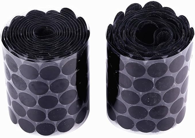Self Adhesive Dots, Strong Adhesive 1200pcs(600 Pairs) 0.59 inch Diameter Sticky Back Hook Nylon, Loop Strips with Waterproof Sticky Glue Tapes for Classroom, Office, Home(Black)