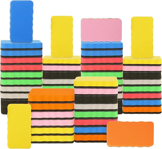 48 Pack Dry Erase Erasers, Magnetic Whiteboard Erasers, Magnetic Dry Erasers for White Board, White Board Erasers Ideal for Classroom, Home, Office, 6 Colors