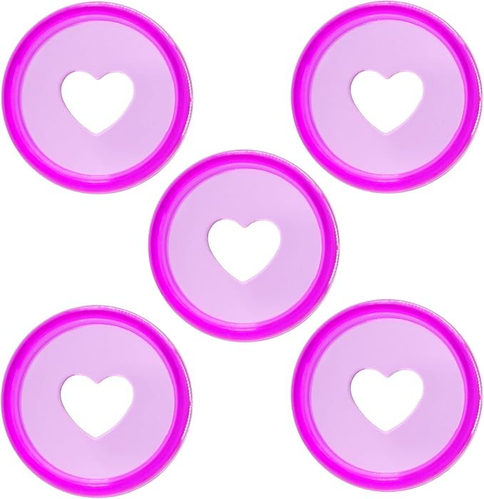 33pcs Discbound Discs 0.94 inch Binder Rings Heart Expansion Disc(33pcs Clear Purple,0.94 inch/24 mm)