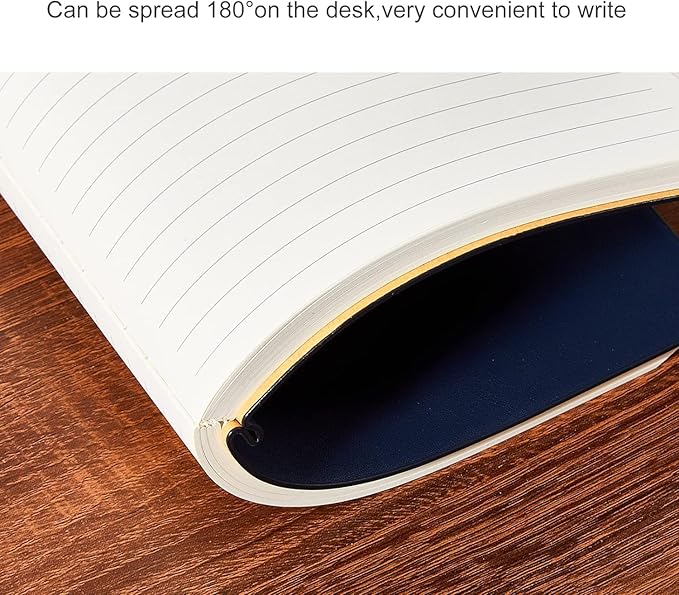 Lined Journal Notebook for Work College Ruled Note Book 5.79"x8.27" A5 PU Leather Daily Journaling 216 Pages for Women Men Writing Home School Supplies Business (Khaki/Darkpink)