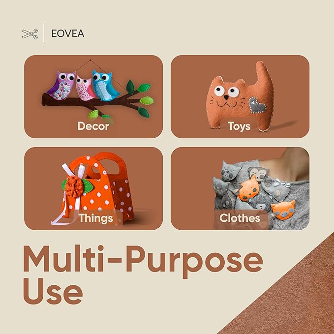 EOVEA | Acrylic Felt Fabric by The Yard - Non-Stiff, Soft Material - 72" Wide - 1.6mm Thick Felt Sheets for DIY Crafts, Sewing, Upholstery, Cushion, Padding(Camel, 5 Yards)