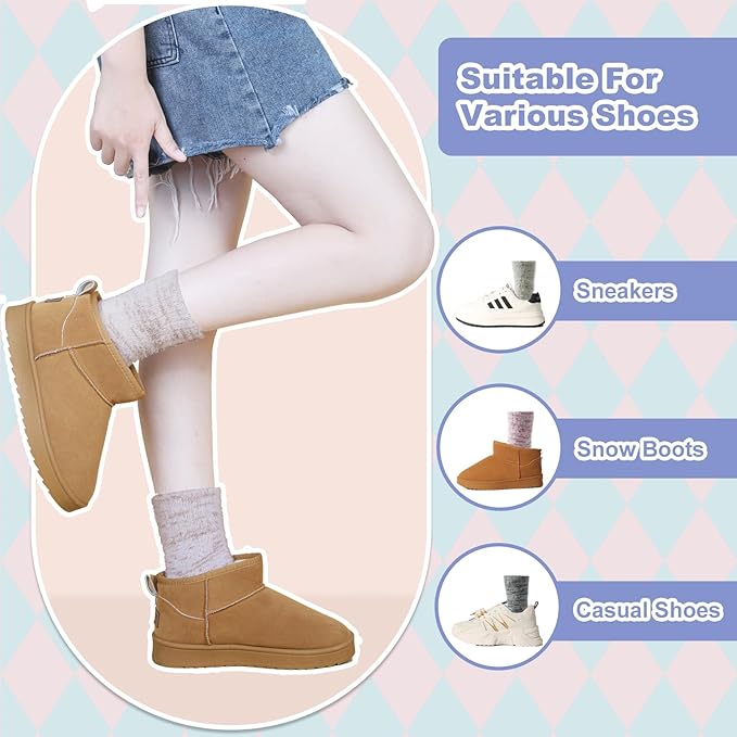 SISOSOCK 5 Pairs Fuzzy Soft Cozy Fluffy Socks for Women, Casual Warm Sleep Comfy Socks, Thick Winter Plush Gifts for Women