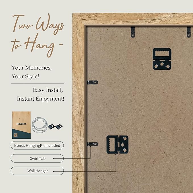 18x24 Poster Frame 4 Pack, Natural Solid Wood Picture Frame, Elegant Wood Grain, Wall Hanging