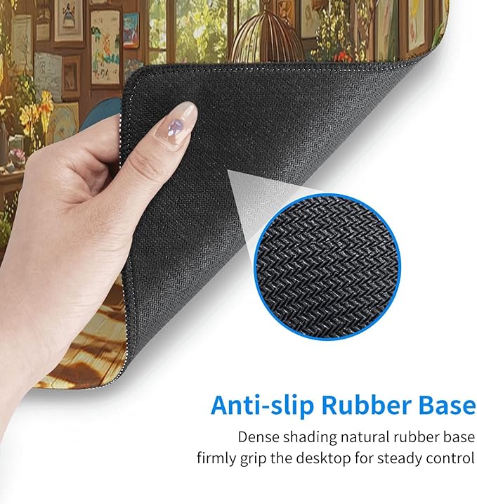 Room Mouse Pad 31.5 X 11.8 Inch Big Desk Rubber Base Stitched Edges Keyboard Pad XXL Mouse Mat for Home Game and Office