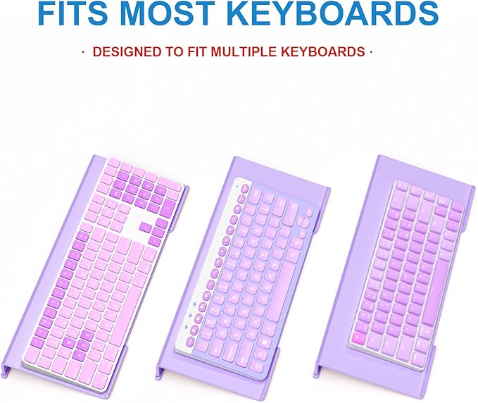 WINFFOR Comfortable Computer Keyboard Stand - Ergonomic Keyboard Riser Acrylic Tilted Keyboard Holder for Easy Typing&Working at Home Office - Fits All Keyboard Sizes - 17'' Wide (Purple)