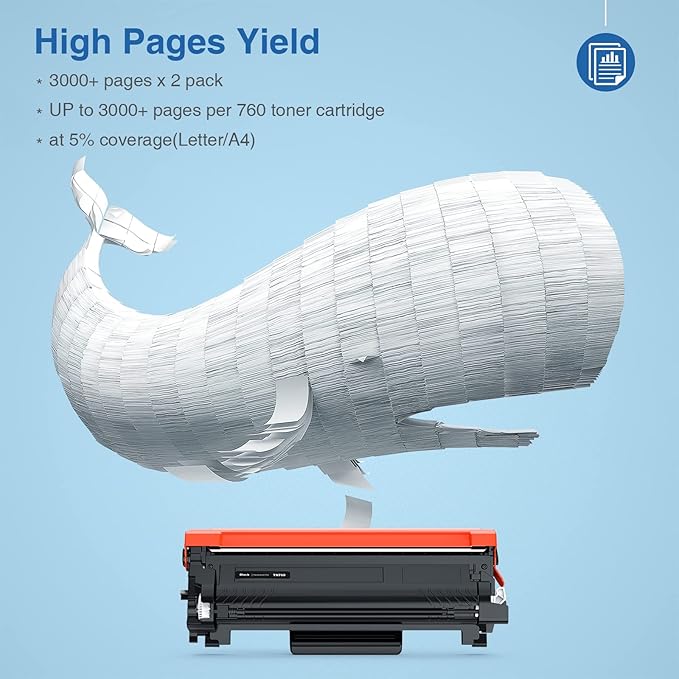 TOKYOINK TN760 Compatible Toner Cartridge Replacement for Brother TN760 TN-760 TN730 TN-730 for MFC-L2710DW MFC-L2750DW HL-L2370DW HL-L2395DW DCP-L2550DW HL-L2350DW Printer Toner Cartridges(2 Pack)