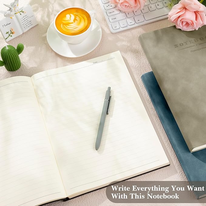 SATINIOR 5 Pack A4 Notebooks Large Journal 360 Pages Leather Softcover Hardcover Notebooks Thick Paper Lined Note Writing Notepad for Christmas Gifts Office School Business, 8.5'' x 11''(Multicolor)