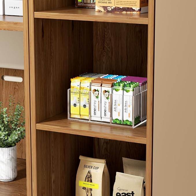 HIIMIEI Clear Makeup Brush Holder Organizer Acrylic 6-Slots Cosmetic Brushes Storage Organizer for Vanity Countertop