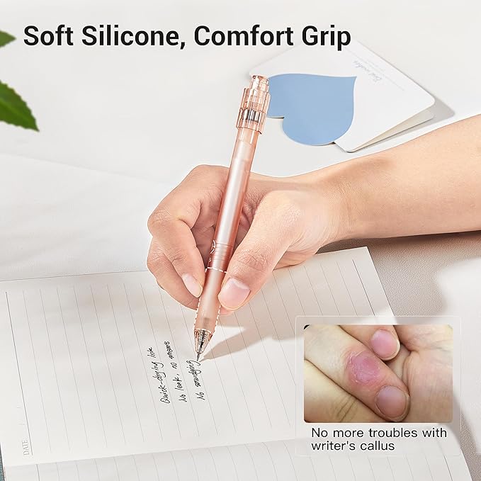 Leven Fidget Spinning Gel Pens Pack of 3, Stress Relief 0.5mm Black Ink Pens, Fine Point Smooth Writing Ballpoint Pen, Quick Dry for Journaling Office School Minimalistic