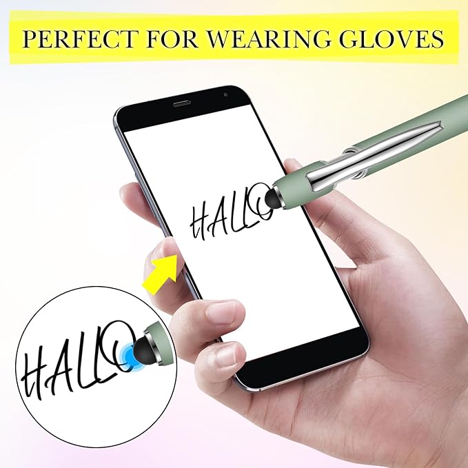 Zonon 38 Pieces Rubberized Ballpoint Pen with Stylus Tip Stylish Metal Pen Capacitive Styli with Soft Rubberized Grip, Black Ink for Most Devices(Morandi Colors)