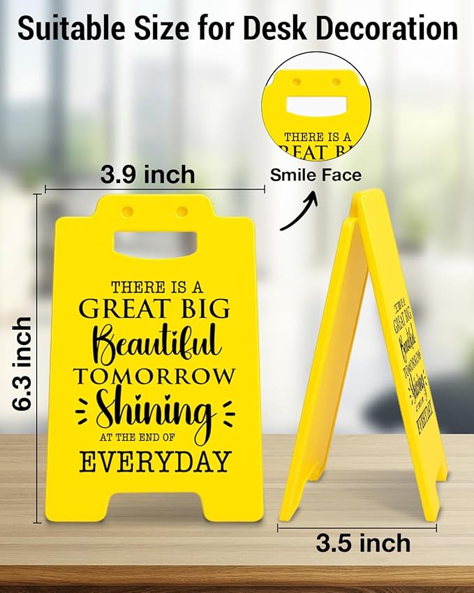 Inspirational Little Signs - There is A Great Big Beautiful Tomorrow Disney Home Office Classroom Decor, Positive Disney Gifts for Women Men