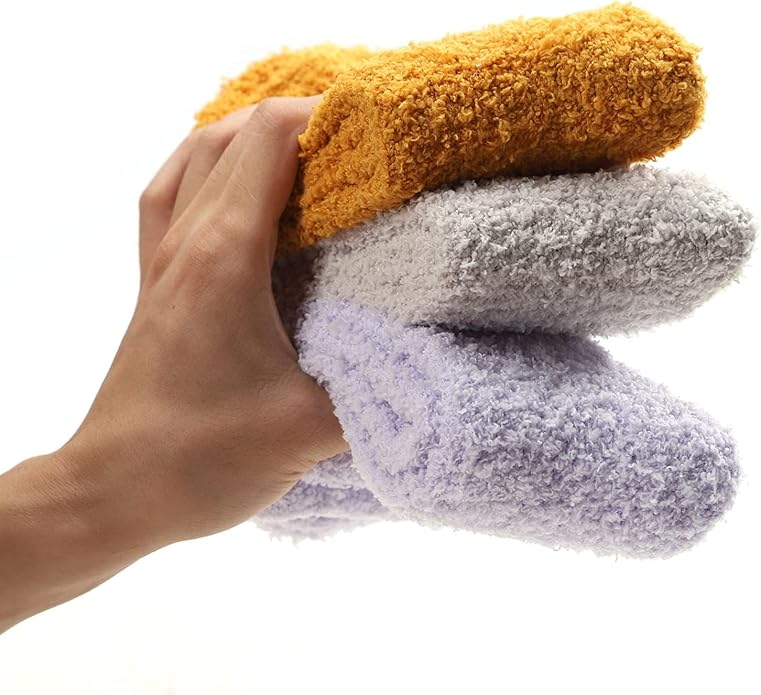 Womens Fuzzy Socks Microfiber Soft Cozy Warm Slipper Sleeping Winter Sock Fluffy Cabin Plush Stocking Stuffers