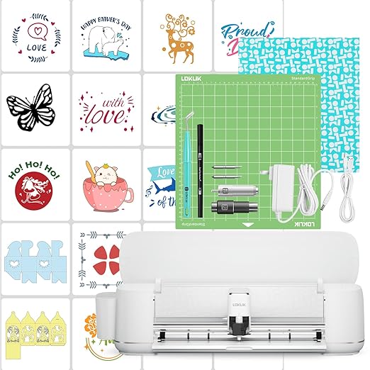 LOKLiK Cutting Machine 2 by HTVRONT - 5 in 1 Vinyl Cutter Machine with 5X Cutting Force, Cuts 100+ Materials, AI Painting, 13'' Smart Die Cutting Machine for All Crafts Cards 3D Arts Home Decor