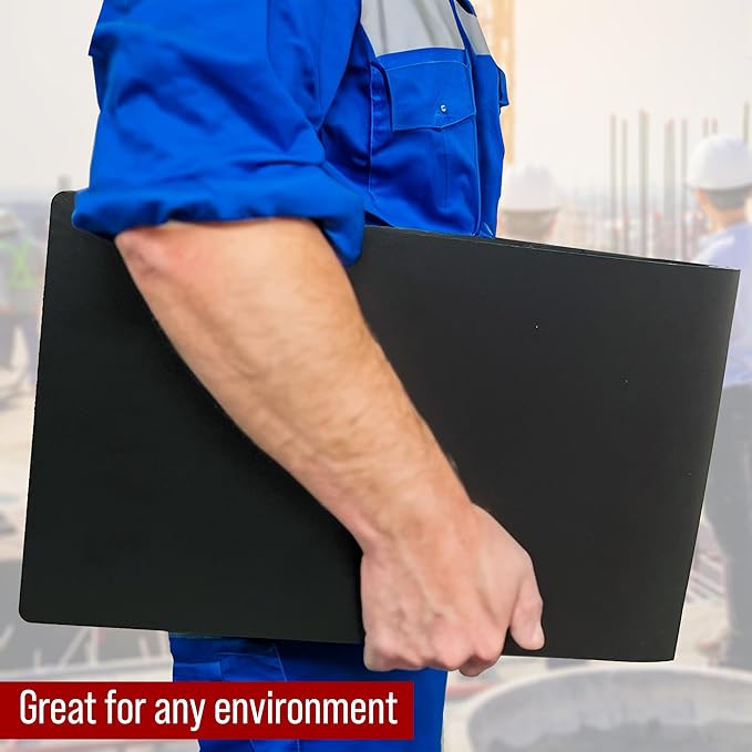 Premium 11x17 Pressboard Binder with High-Density Polyethylene - 3" Capacity, Crush Finish Exterior, Made in USA, Black - Pack of 6