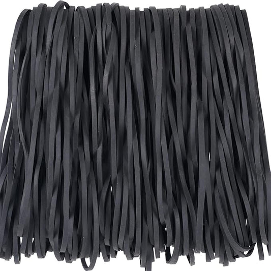 AMUU Rubber Bands Fits 8-33 Gallon Trash Cans Black Large 120 Pack Size #117B (7" x 1/8") for Trash Cans Big Large Strong Elastic Bands for Office Supplies File Folders Litter Box