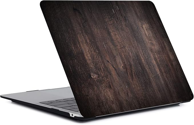 Case Compatible with MacBook Air 13 inch (Models: A1369 & A1466, Older Version 2010-2017), 2 in 1 Plastic Hard Shell Protective Case Cover & Keyboard Protector - Dark Wood Grain