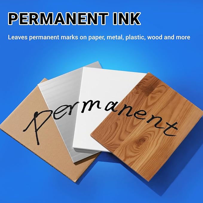 Black Permanent Markers 108 Pack, Black Markers Bulk, Fine Tip, Quick-Drying, Waterproof, Durable for Wood, Plastic, Metal, Glass, Paper - Office Supplies, School, Classroom, Home Organization