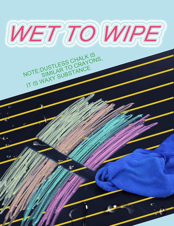 Non-toxic Dustless Chalk With Holder for Kids Colored Chalk Whiteboard Art Tool for Blackboard Kids Children Drawing Writing,12PCS