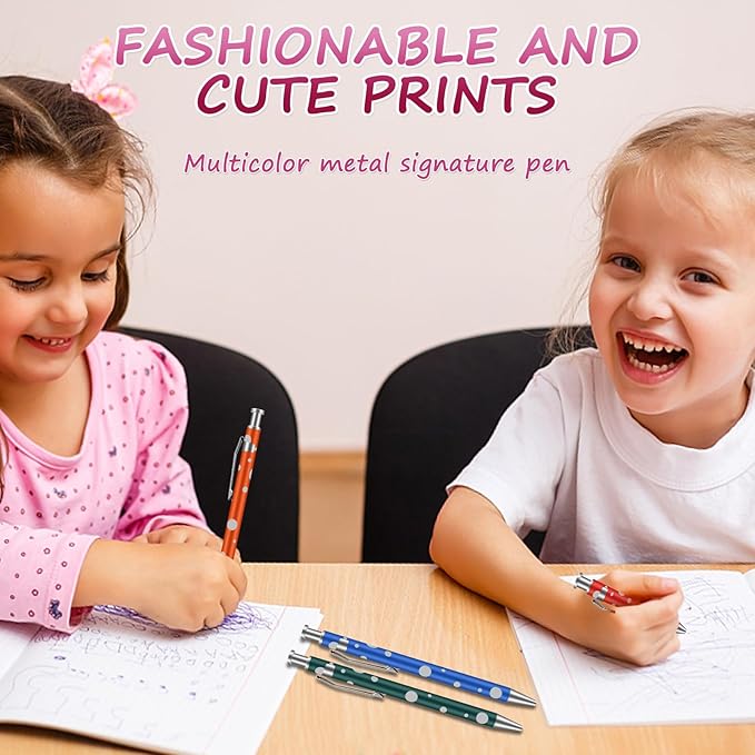 Retractable Ballpoint Pens, Assorted Colors, Men Women Retractable Pens,1.0 mm Black Ink (12)