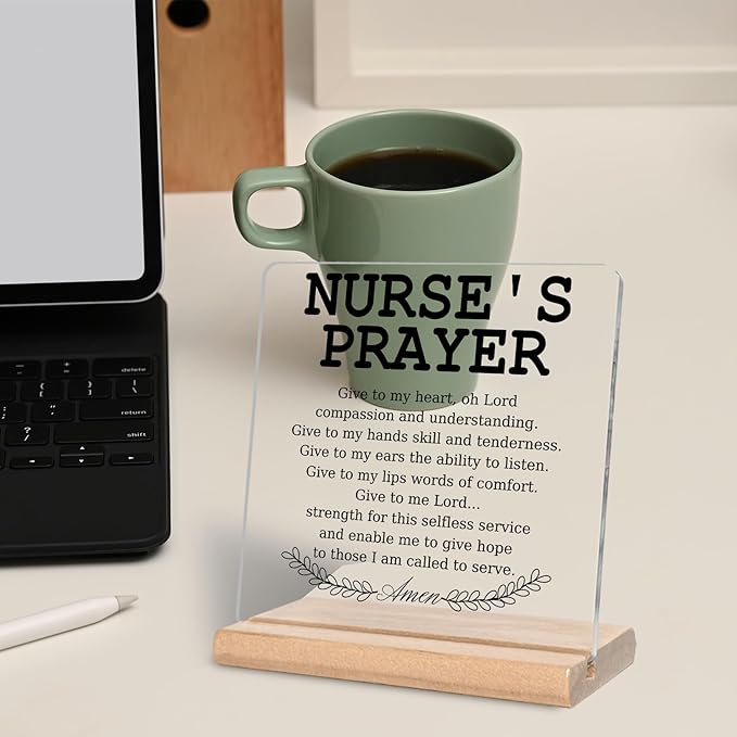 Inspirational Nurse Gifts for Nurse, Nurse's Prayer Acrylic Decorative Sign, Nursing Graduation, Nurses Gifts Ideas for Nurses Home Office Decor