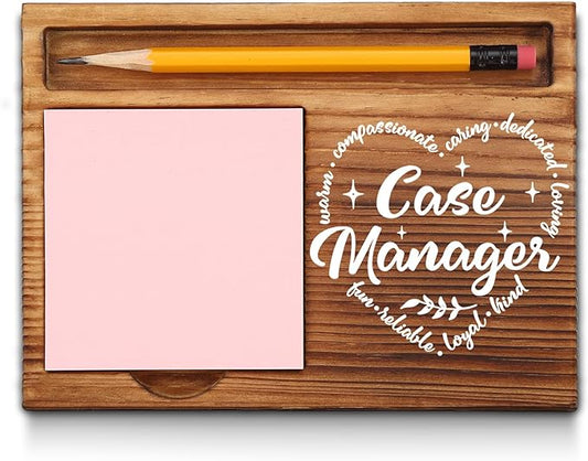 Case Manager Gifts for Women, Men, Case Manager Week Gifts, Case Manager Office Decor, Appreciation Thank You Gifts for Case Manager Self-Stick Note Pad Holders GAA36