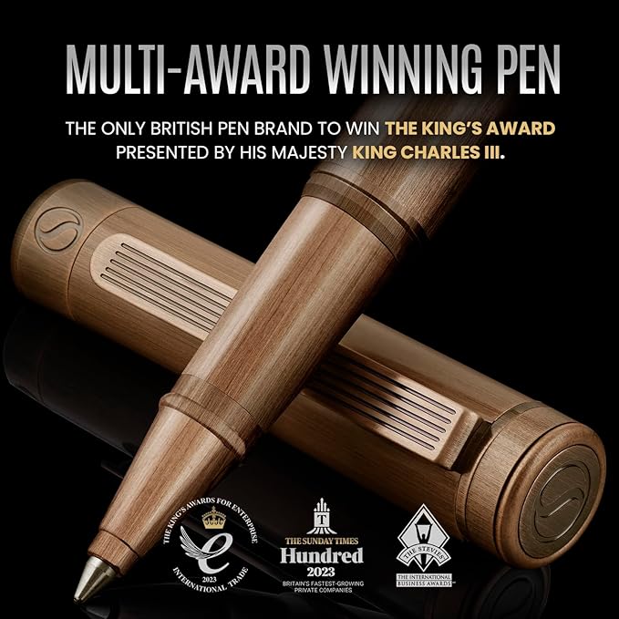 Scriveiner Copper Rollerball Pen - Stunning Luxury Pen, Schmidt Ink Refill, Best Roller Ball Gift Set for Men & Women, Professional, Executive Office, Nice Pens