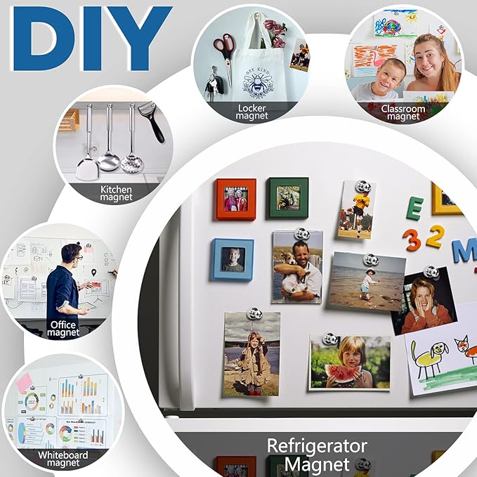 LOVIMAG Magnets for Whiteboard, 40pcs Strong Refrigerator Magnets, Neodymium Fridge Magnet,Small Push Pin Magnet for Whiteboard, Fridge, Office, Classroom and Map