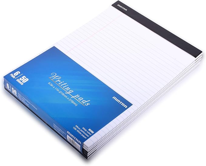 Mintra Office Legal Pads, ((xBasic, 8.5in x 11in, Wide (White), 36pk (6-6pks))