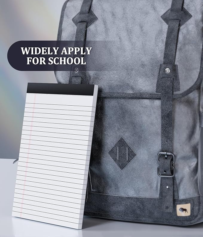 36 Pack Legal Pads 5x8, Small Notepad, College Ruled Writing Pads, Small Note Pads 5x8 White, Narrow Ruled Lined Paper Pads, 30 Sheet/Notepad, Perforated Mini Notepad for Work Home School to-Do Lists