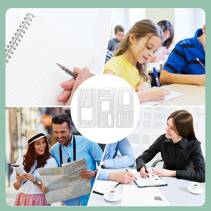 9 Pack Flexible Planner Stencils, Handmade Reusable Templates for Journaling, Dot Grid, Drawing, Checklists & Daily Planning, Calendar Stencils for DIY Crafts and Personal Planners